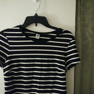 Striped knee length dress